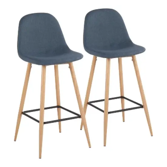 Set of 2 Pebble Metal Polyester Barstools - Lumisource image {13}