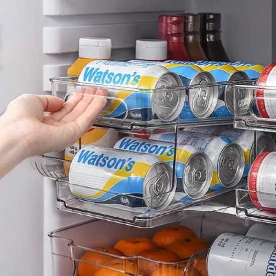 OnDisplay FIFO Refrigerator Soda/Beer Can Organizer - Stores 12 Cans in Fridge w/Auto Feed image {7}