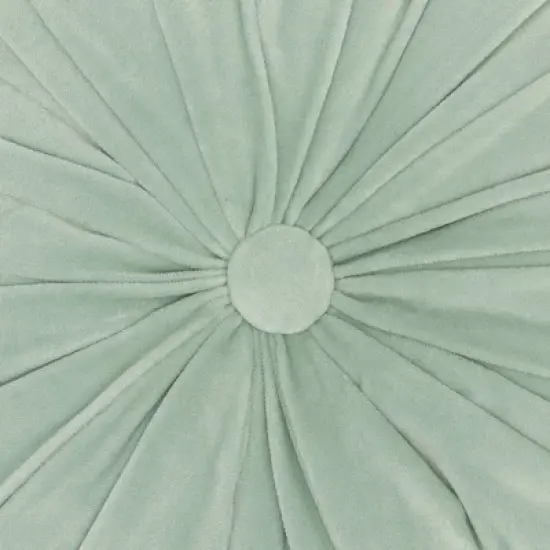 16" Ruched Velvet Round Throw Pillow - Mina Victory image {2}