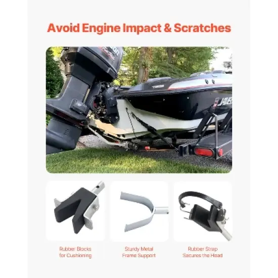 VEVOR Transom Saver, 23.6-59 in, Adjustable Boat Transom Saver with Composite Head, Corrosion-Resistant Easy-to-Install Transom Savers image {3}