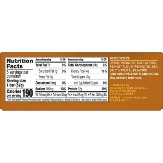 RXBAR Peanut Butter Protein Bars - 5ct/9.1oz image {1}