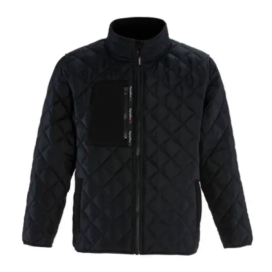 RefrigiWear Men's Insulated Diamond Quilted Jacket with Fleece Lined Collar image {1}