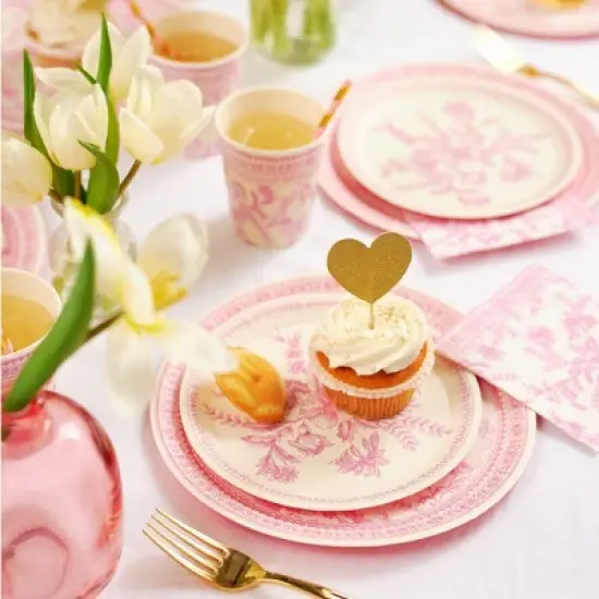 Pink Toile Cups (10 per pack) image {3}