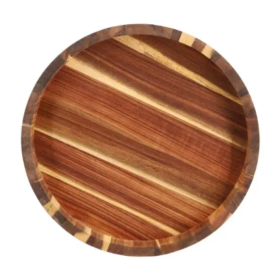 MegaChef 13 Inch Acacia Wood Lazy Susan Tray image {2}