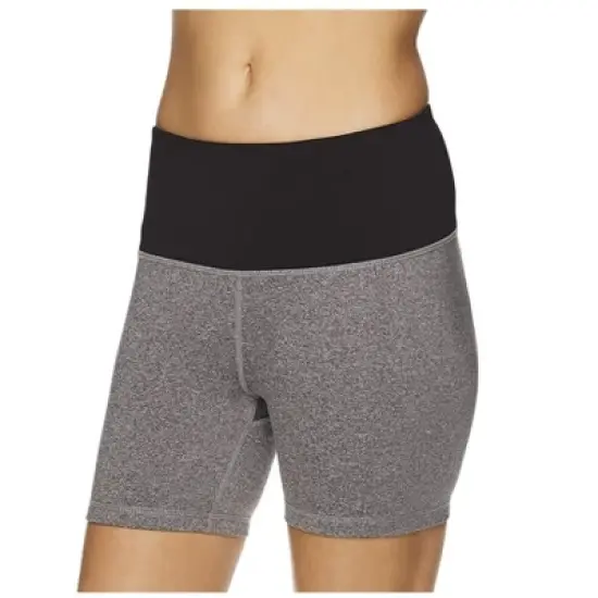 Reebok Womens Fitted Highrise Athletic Compression Shorts, Grey, Large image {6}