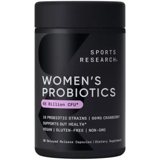 Sports Research Women's Probiotics, Cranberry, 65 Billion CFU, 30 Delayed Release Capsules image {4}