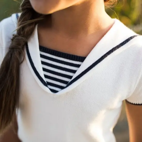 Hope & Henry Girls' Sailor Sweater Top, Infant image {3}