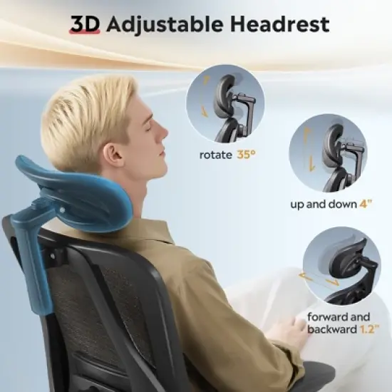 GALAXHERO Ergonomic Mesh Office Desk Chair, High Back Reclining Computer Gaming Chair, Adjustable Lumbar Support, Tilt Function,Black Gray image {6}