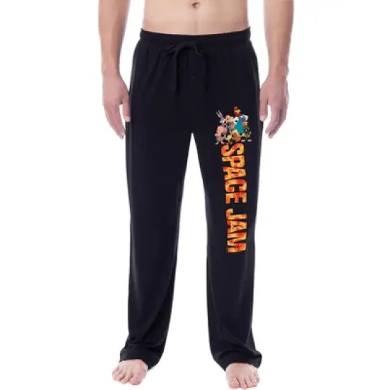 Looney Tunes Mens' Classic Space Jam Tune Squad Movie Sleep Pajama Pants Black image {3}