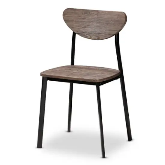 5pc Ornette Mid Century Modern Matte Frame Dining Set Light Brown - Baxton Studio image {1}