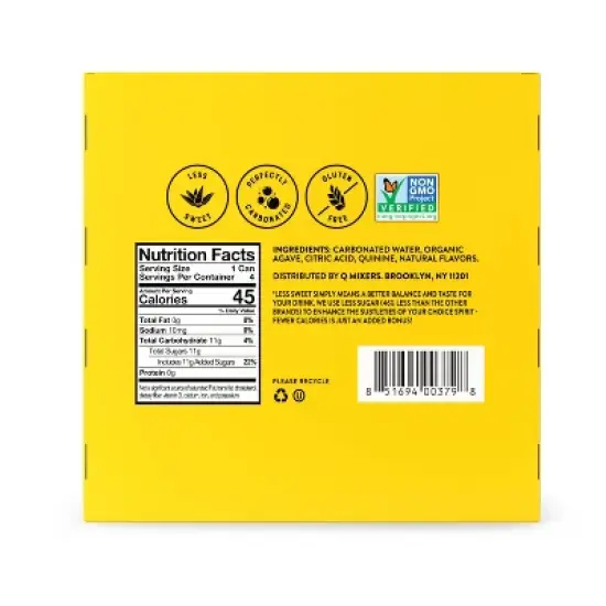 Q Mixers Tonic Water - 4pk/222ml Cans image {2}