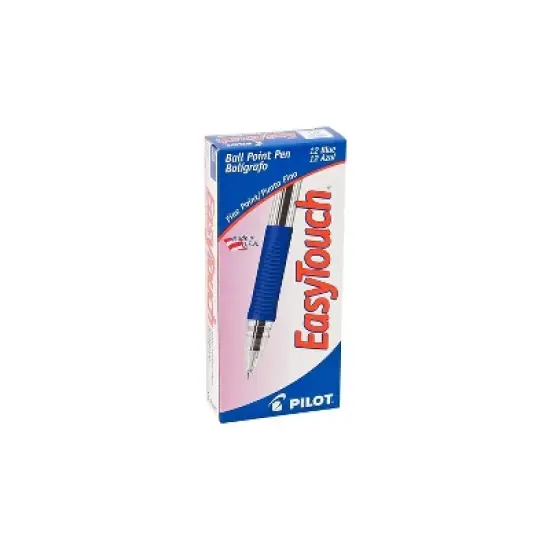 Pilot EasyTouch Ball Point Stick Pen Blue Ink .7mm Dozen 32002 image {3}