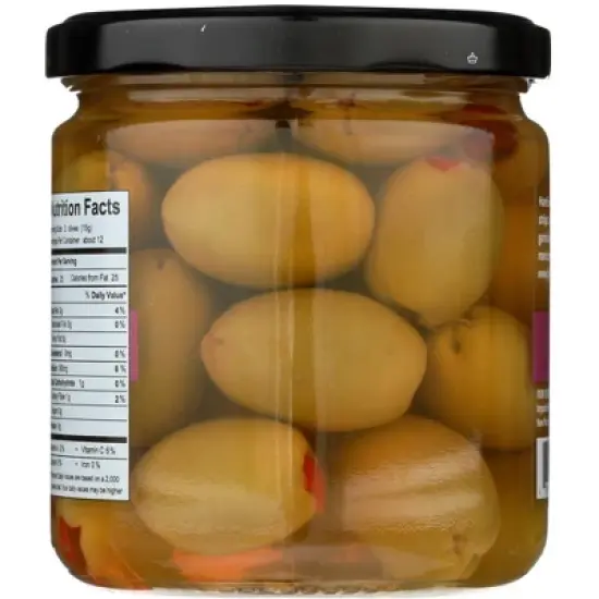 Divina Red Pepper Stuffed Olives - Case of 6/7.8 oz image {2}