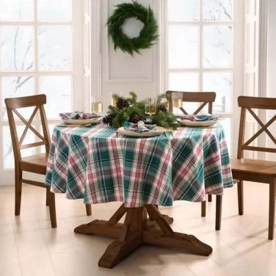 Holiday Fireside Plaid Tablecloth - Elrene Home Fashions image {4}