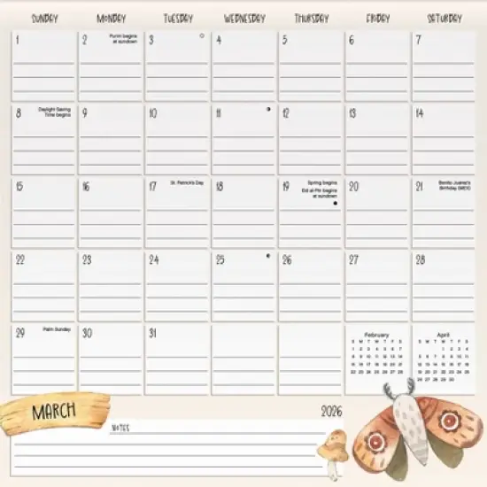 Trends International 2026 Animals 12"x12" Family Calendar image {3}