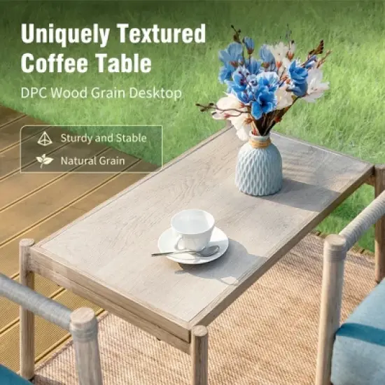 Captiva Designs 6pc Outdoor Wicker Patio Conversation Set with Coffee Table for Poolside, Backyard image {5}