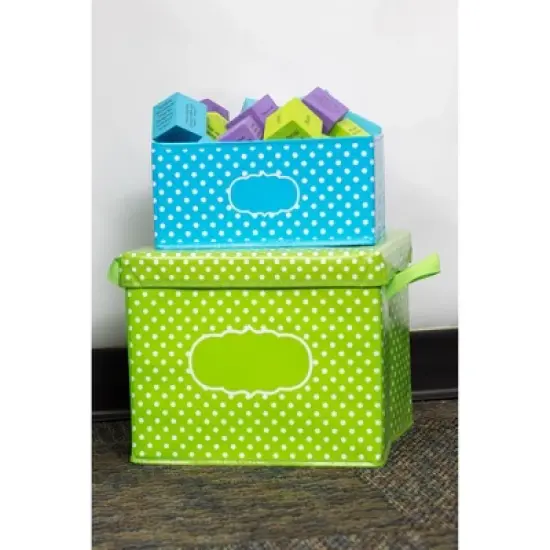 Teacher Created Resources&reg; Lime Polka Dots Storage Box, Pack of 2 image {2}
