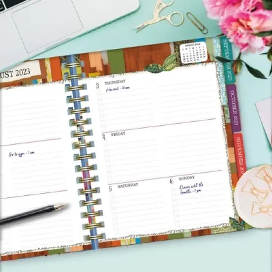 Lang 2023-24 Weekly/Monthly Planner 9.5"x7.5" Deluxe Happy Life image {5}