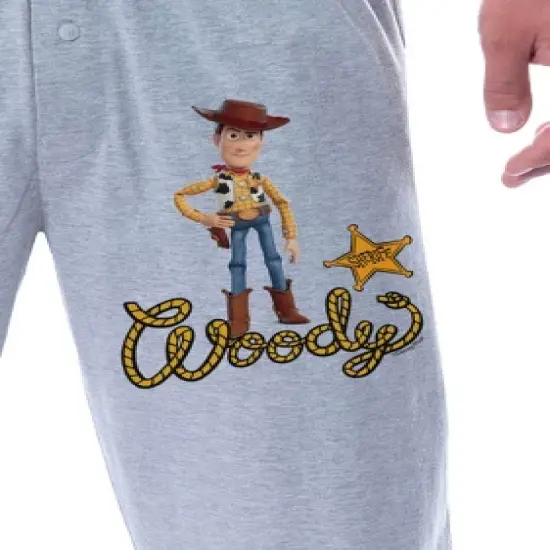 Disney Mens' Toy Story Movie Film Sheriff Woody Sleep Pajama Pants Grey image {2}