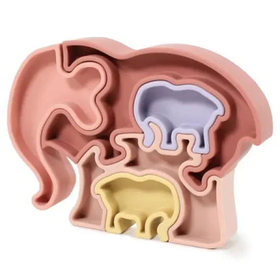 Hudson Baby Infant and Toddler Silicone Puzzle, Elephant, One Size image {1}