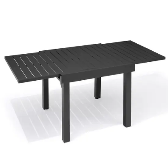 Crestlive Products Modern Aluminum Outdoor Dining Table Expandable Patio Dining Table for 4-6 People Outside image {9}