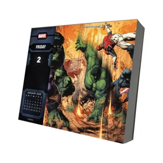 Trends International 2026 History of Marvel Dayata Time 6.12"x5.37" Box Calendar image {1}