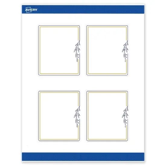 Avery 4" x 3-1/3" Labels, Gold & Navy Border with Florals, 40 ct image {8}
