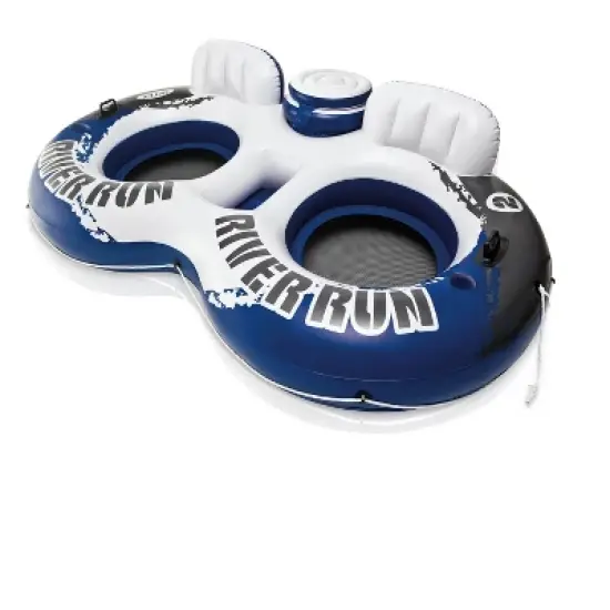 Intex River Run II Inflatable 2 Person Float w/ Cooler and 6 Single Rider Floats image {1}