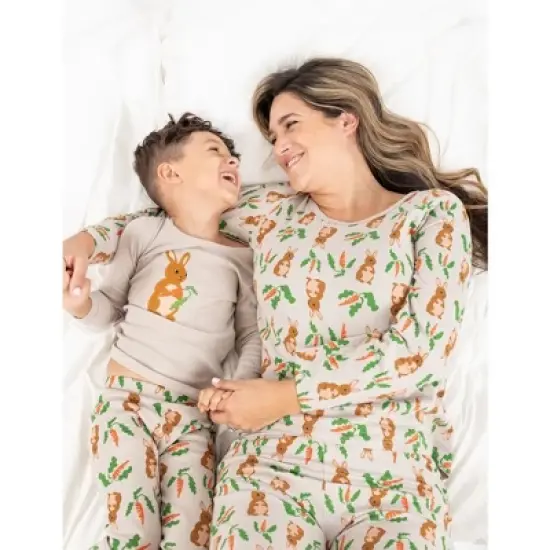 Leveret Kids Two Piece Cotton Easter Pajamas image {2}