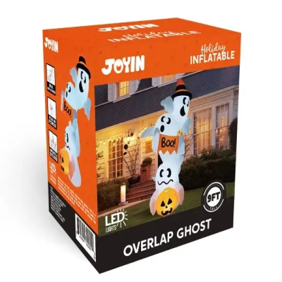 Joyfy 9FT Halloween Inflatable Outdoor Decorations, Overlap Ghost Inflatable with LEDs for Halloween Indoor Outdoor Yard Garden Lawn Party Decoration image {8}