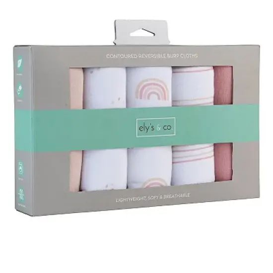 Ely's & Co. Hourglass Shape Fleece Burp Cloths  5 Piece Set image {2}