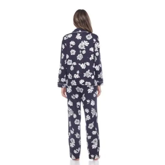 Long Sleeve Floral Pajama Set - White Mark image {3}
