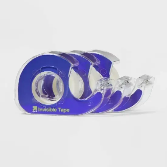 3pk Invisible Tape - up&up&trade;: Clear Tape Refills for Dispenser, 0.75" Width, 350" Length, Plastic Material image {3}