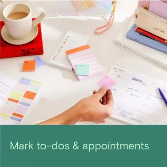 Noted by Post-it White Lined Notes with Colored Dots, Sticky Notes: 100 Sheets, 2.9x5.7", To-Do & Grocery List image {3}