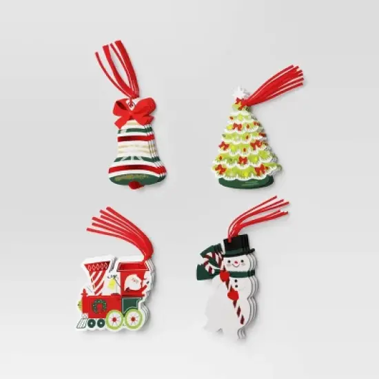 16ct Christmas Tie-On Gift Tags Bell/Tree/Snowman/Train - Wondershop&trade; image {2}