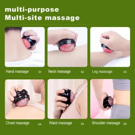 Evo Bytes Massage Roller Ball - Handheld Manual Body Massager -Pink image {3}