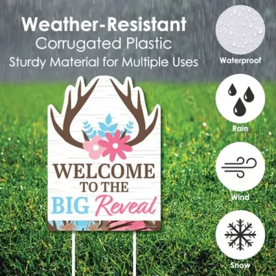 Big Dot of Happiness Buck or Doe - Party Decorations - Hunting Gender Reveal Party Welcome Yard Sign image {5}