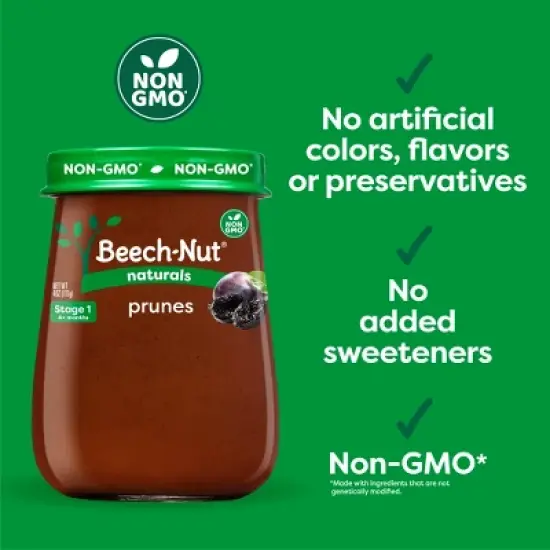 Beech-Nut Non-GMO Naturals Prunes Baby Food Jar - 4oz image {6}