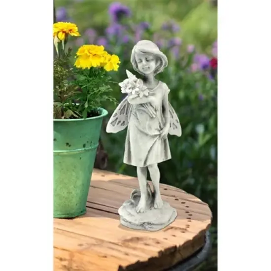 Design Toscano Rose Garden Fairy With Flowers Statue image {1}
