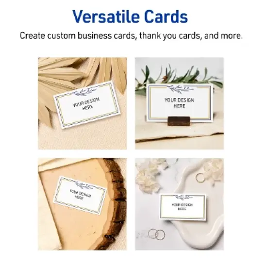 Avery&reg; Cards, 2" x 3.5", Gold & Navy Border w/ Florals, 80ct image {5}
