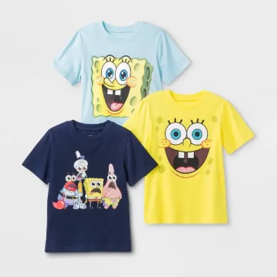 Toddler Boys' Nickelodeon SpongeBob 3pk T-Shirt image {1}