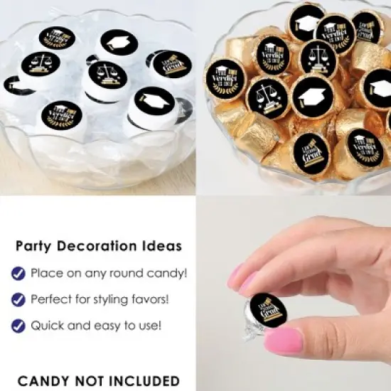 Big Dot of Happiness Law School Grad - Future Lawyer Graduation Party Small Round Candy Stickers - Party Favor Labels - 324 Count image {4}