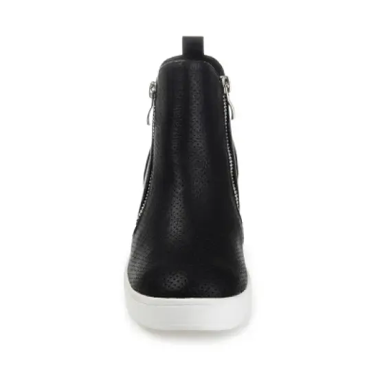 Journee Collection Womens Pennelope Round Toe Double Zip Wedge Sneakers image {5}