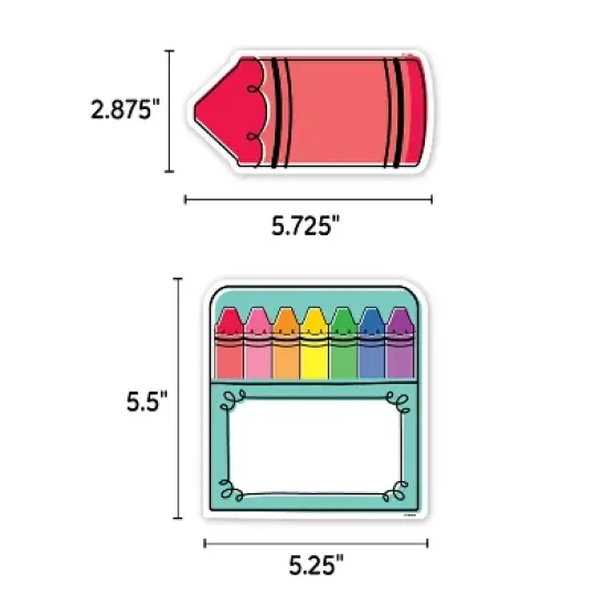 Creative Teaching Press&reg; Core Decor Doodle Crayons 6" Designer Cut-Outs, Pack of 54 image {2}