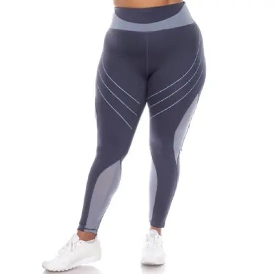 White Mark - Plus Size High-Waist Reflective Piping Fitness Leggings image {5}