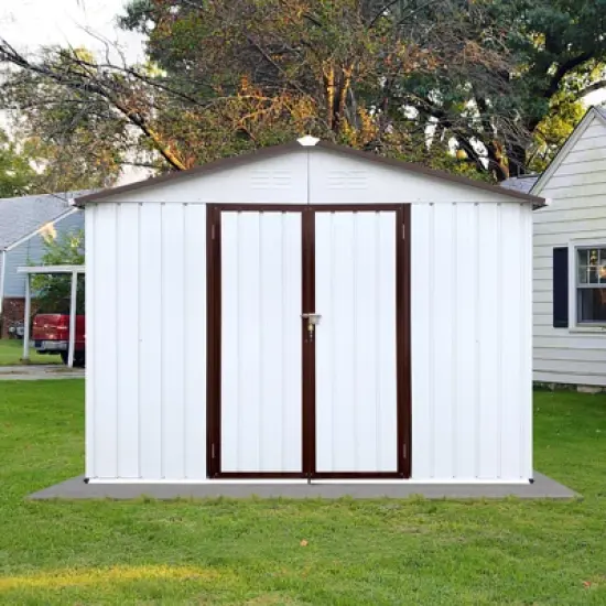 Hrinhom 102.4"W Metal garden sheds,outdoor storage sheds image {6}