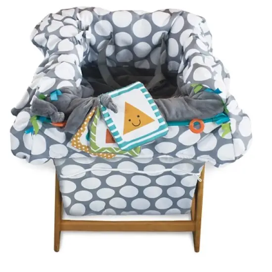 Boppy Preferred Shopping Cart and Restaurant High Chair Cover - Gray Jumbo Dots image {1}