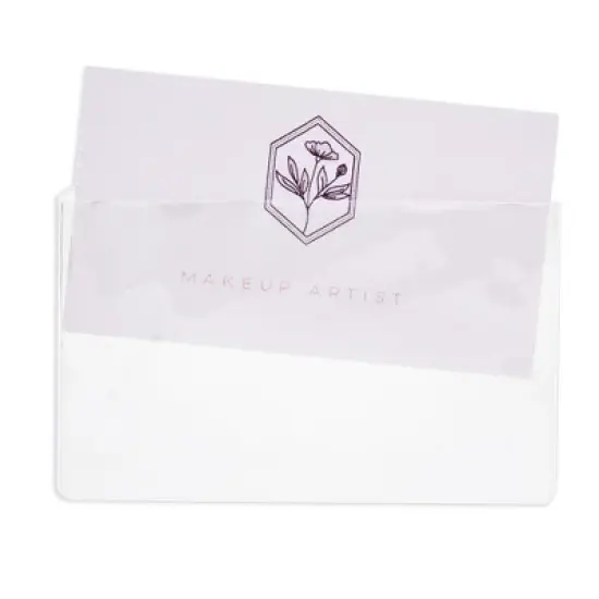 Juvale 100-Pack Clear Adhesive Business Card Holder Pockets with Self-Adhesive Top Load Plastic Protector Sleeves Labels for Labeling, 3.75x2 in image {7}