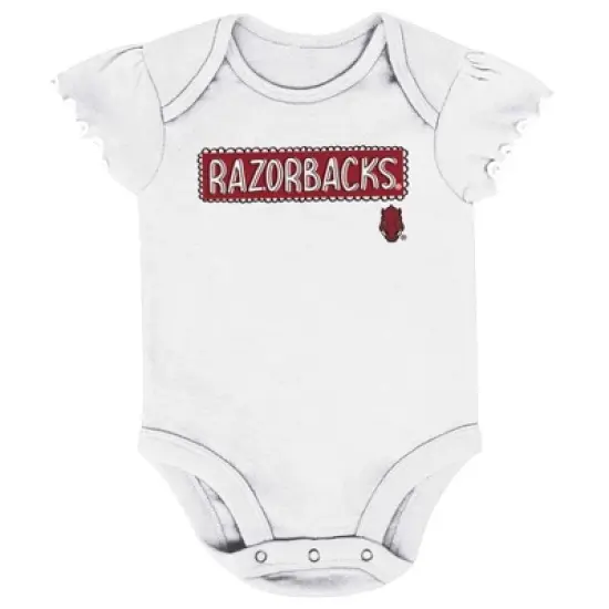 NCAA Arkansas Razorbacks Infant Girls' 3pk Bodysuit Set image {3}