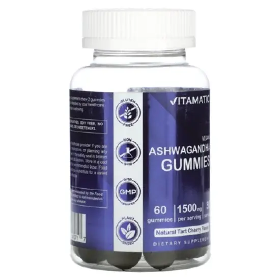 Vitamatic Vegan Ashwagandha, Natural Tart Cherry, 60 Gummies image {3}